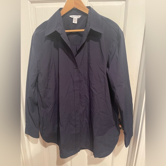 Athleta Women’s M/T Dark Blue Shirt - Picture 1 of 4